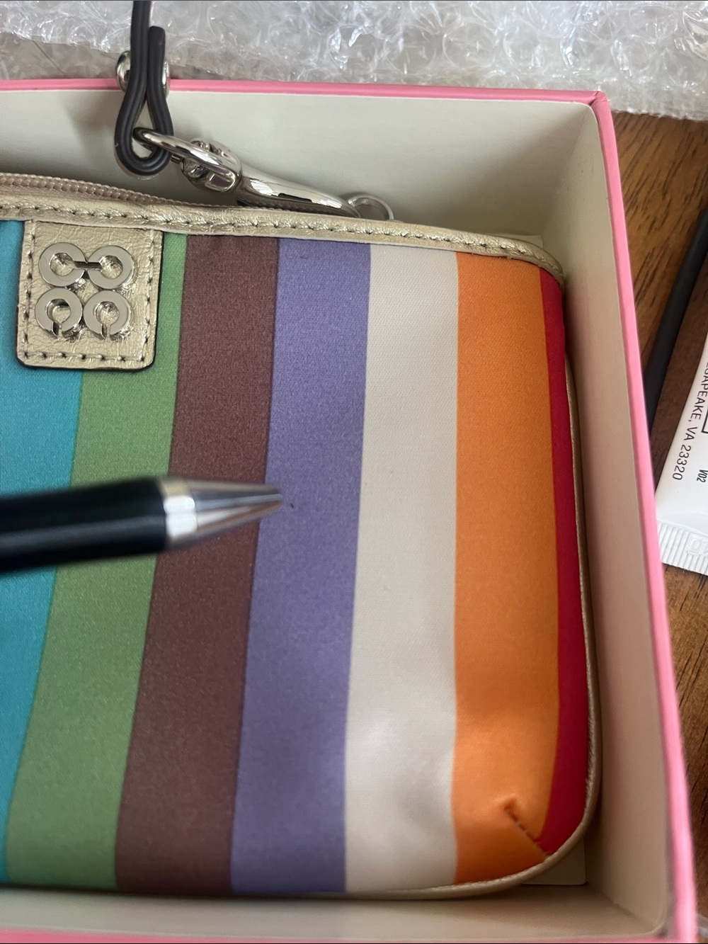 Coach Legacy Stripe Legacy Wristlet Y2K 47510 Rare - Picture 5 of 10